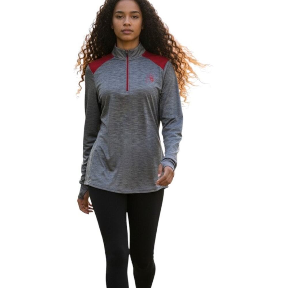 USC Trojan Apparel Womens Active Wear 1/4 Zip Pullover Activewear Jacket, Sz M